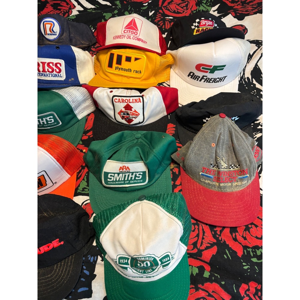 Vintage Trucker Hat Lot 18 Citgo Roadway Racing Advertising Snapback Caps